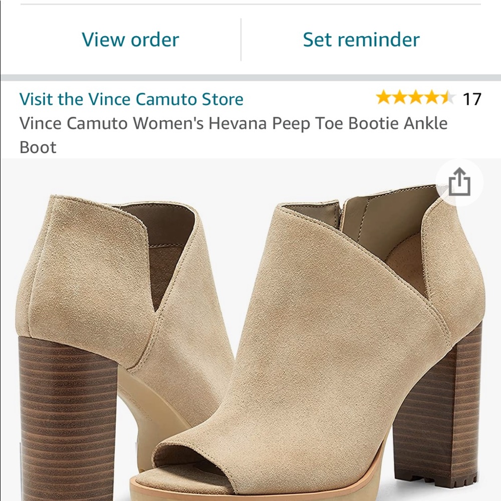 Vince Camuto Hevana peep toe bootie ankle boot. New in box. Super cute!!